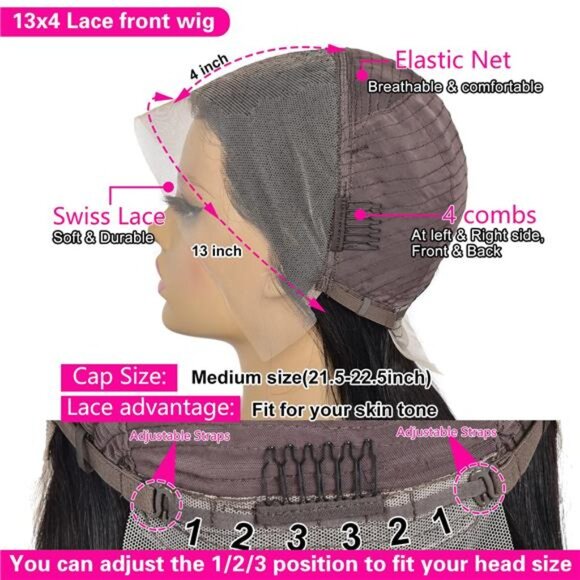 Bob Wig Lace Front Wigs Pre Plucked with Baby Hair 180% Density Short Bob Wigs - Picture 13 of 14